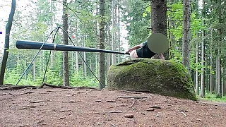 Outdoor in Public Anal Fucking an Object I found in the Woods Deep Anal